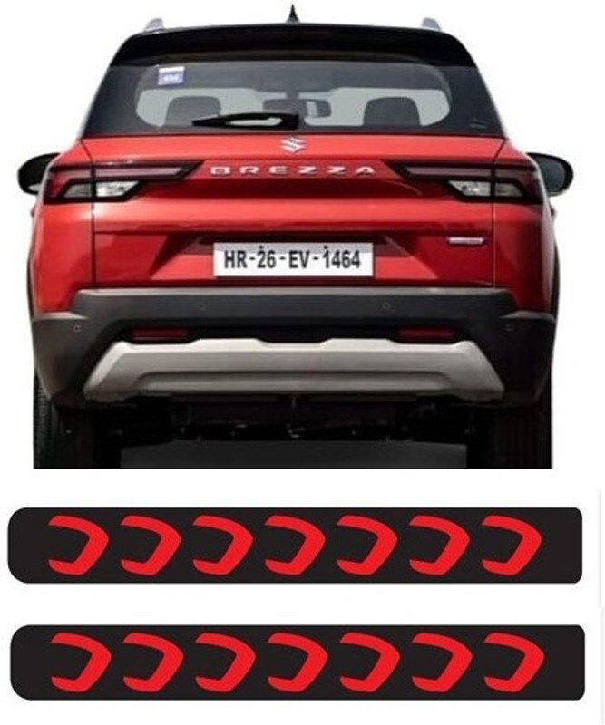 INDMOTIVE BREZZA 22 REAR REFLECTOR LED LIGHT (LEFT +RIGHT) (MATRIX & SCANNING) Car Reflector Light(Red)