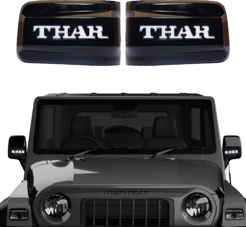 TOCIT Mahindra Tharr Mirror DRL Brake Reverse Dynamic Indicator High Beam All Models Car Reflector Light(Black, Yellow, White)