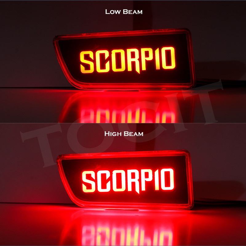 TOCIT Mahindra Scorpio Premium LED Rear Reflector with Dynamic Running Indicator Car Reflector Light(Red, Black)