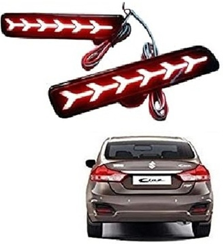ROSHNEER ENTERPRISES Reflector LED with Running Matrix Indicator Function With Four Wires for CIAZ Car Reflector Light(Red, Blue)