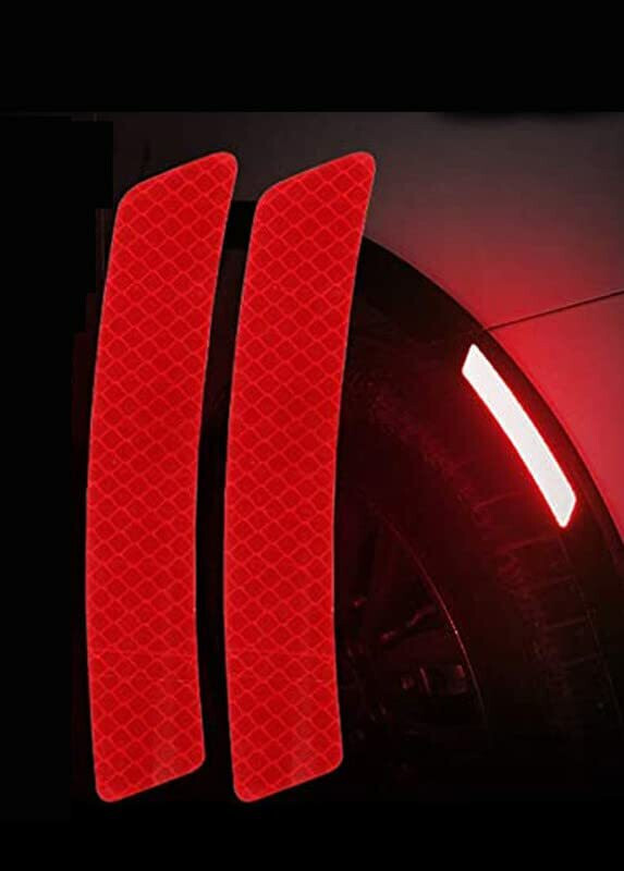 EMPIRE ELEMENTS A-3D Super Reflective Stickers Car Side Door Anti-Scratch Protection Guards Car Reflector Light(Red)