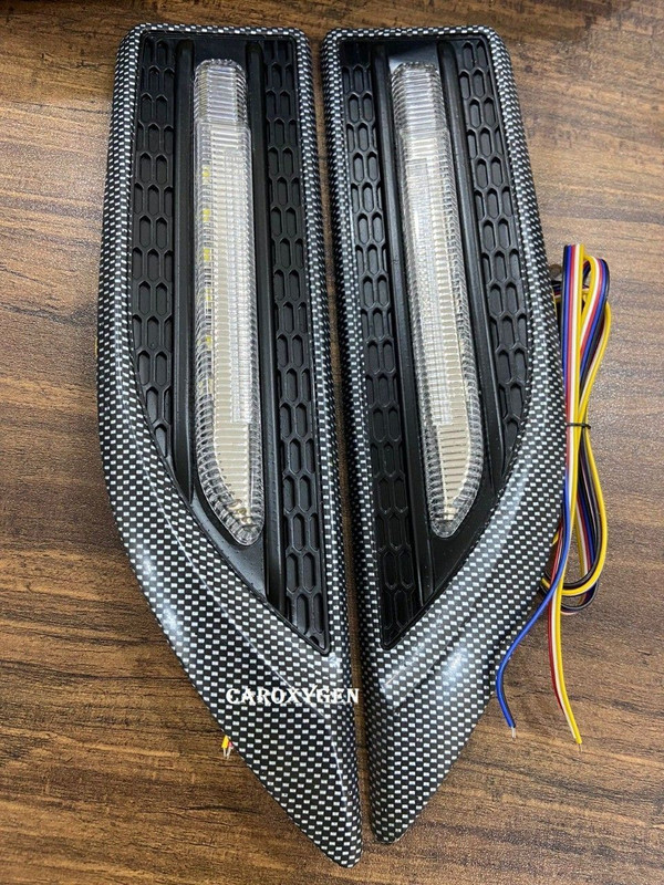 JMD GLOBAL SALES YCL MultiFunctional LED Side Light (Carbon Black ) - Pack of 2 Car Reflector Light(Mullti Color)