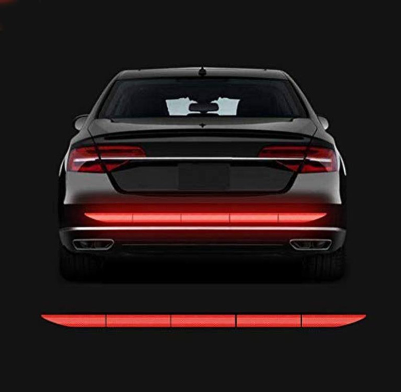 QM Store Reflective Car Red Safety Stripe Sticker High Adhesion Rear Protection Car Reflector Light(Red)