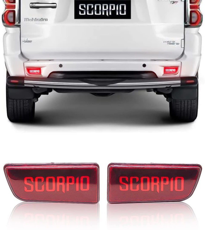 Gadiparts Premium Car Reflector Scorpio Name design Back Bumper Reflector LED Brake Car Reflector Light(Red)