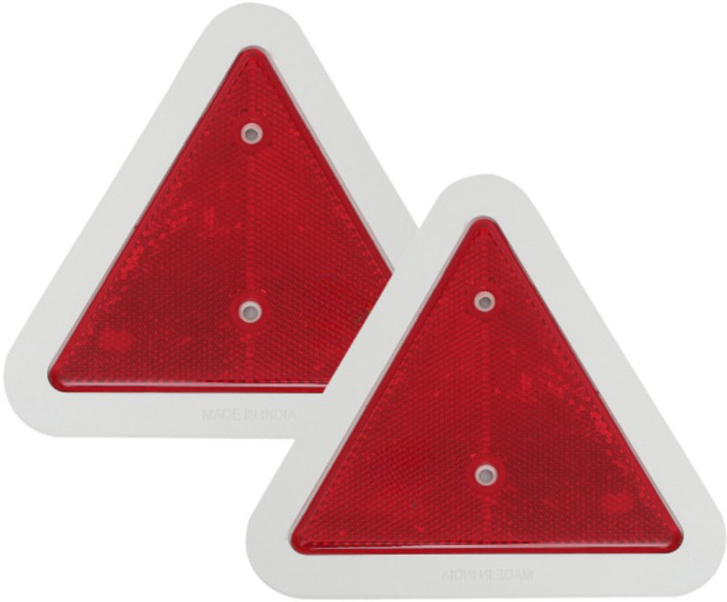 Allpartssource Pack of 2 Red Triangle Safety Reflectors with Screw Fit for truck, trailer Car Reflector Light(Red)