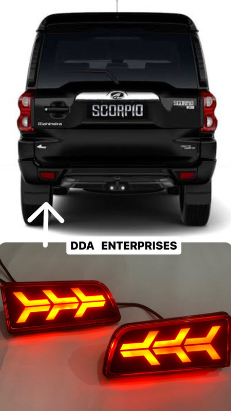 DDA ENTERPRISES REAR REFLECTOR SET OF 2PCS FOR MAHINDRA SCORPIO 2009-2023 (TYPE-A) Car Reflector Light(Red)