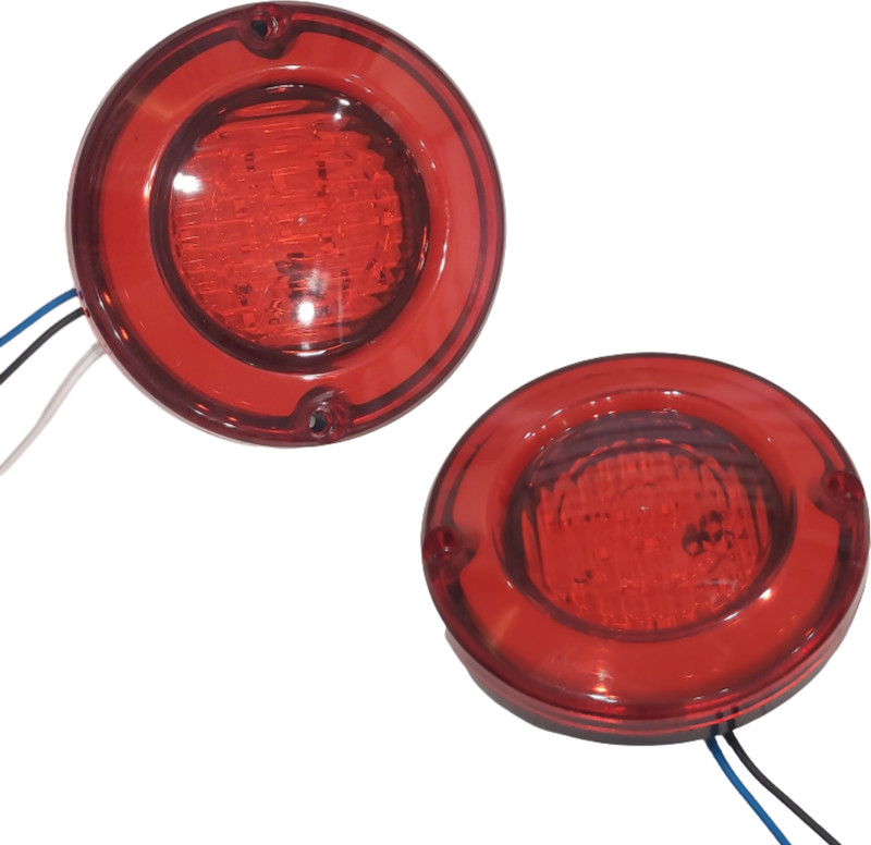 Apsmotiv Small Red LED Round indicater light for E Rickshaw, Trucks, Buses Universal Car Reflector Light(Red)