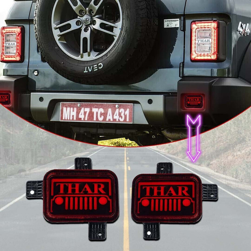 AutoVibe THR BACK LIGHT E Car Reflector Light(Yellow, Red)