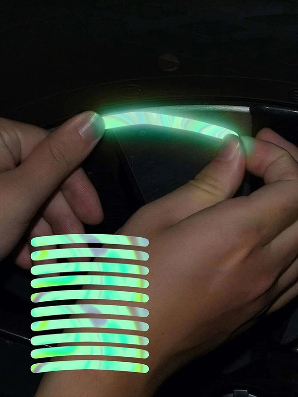 EMPIRE ELEMENTS A-Multicolor Reflective Wheel Rim Sticker Car Reflector Light(Mullti Color)