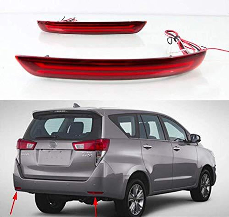 Bubu Car rear bumper refelctor DRL brake led light for crysta (matrix running light) Car Reflector Light(Red)