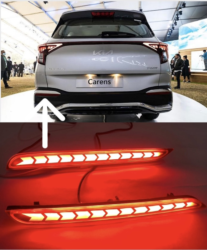 DDA ENTERPRISES REAR BUMPER REFLECTOR COMPATIBLE FOR KIA CARENS 2022 (SET OF 2) 4 WIRES TYPE-C Car Reflector Light(Red)