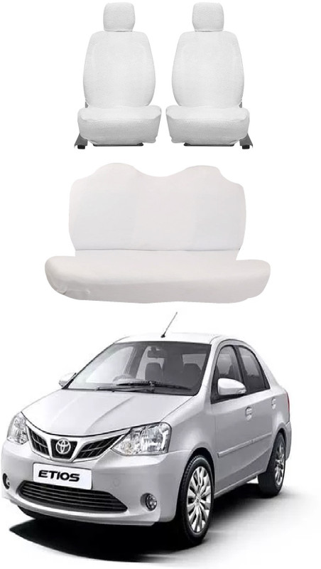 Autoxygen Cotton Car Seat Cover For Toyota Etios(Front Detachable Headrest, 5 Seater)
