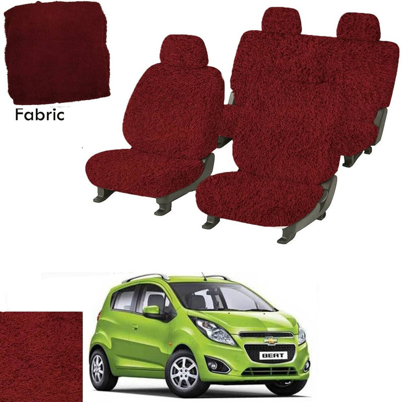Crokrok Fabric Car Seat Cover For Chevrolet Beat(With Back Seat Arm Rest, 5 Seater, 2 Back Seat Head Rests)