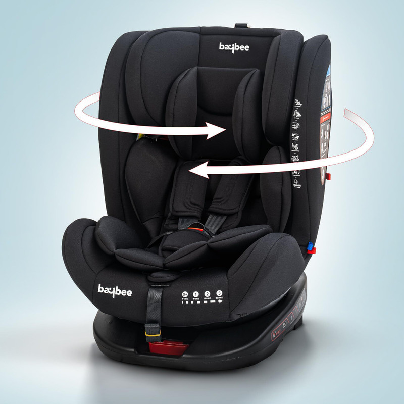 baybee Convertible Car Seat for Baby with Isofix Recline Headrest Adjustable Travel Baby Car Seat(Black 1)