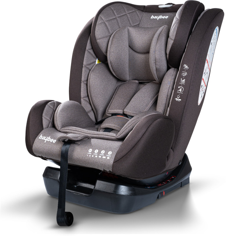 baybee Convertible Car Seat for Baby with 3 Position Recline Headrest Adjustable Travel Baby Car Seat(Safety Belt Baby Seat for Car Toddlers Kids 0 to 12 Years Boy Girl-Isofix, Brown)