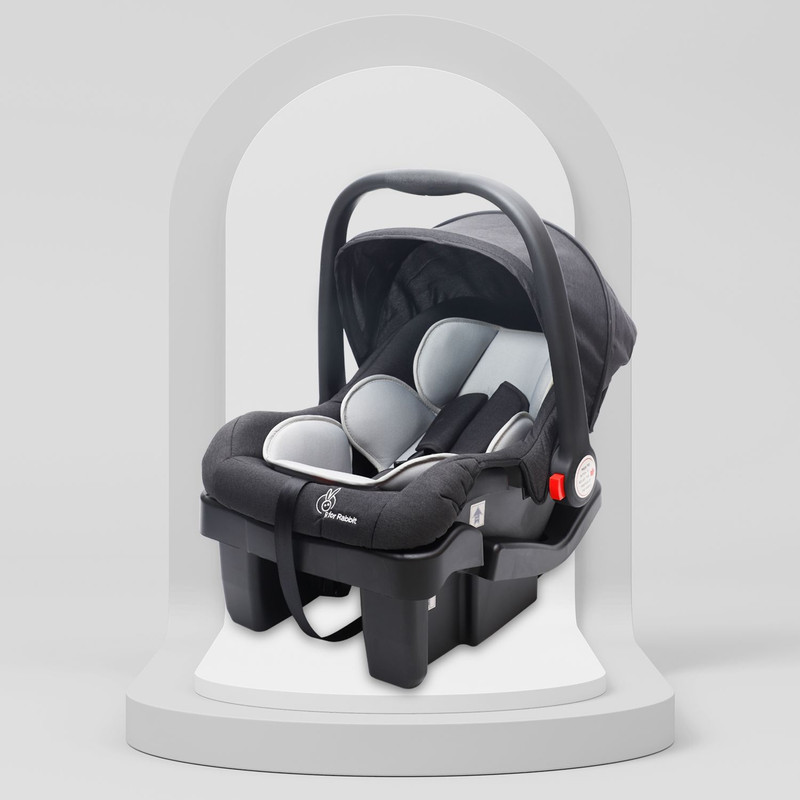 R for Rabbit Picaboo Grand Carry Cot Cum 4 in 1 Multipurpose for 0 to 15 Months Baby Car Seat(Black, Grey)