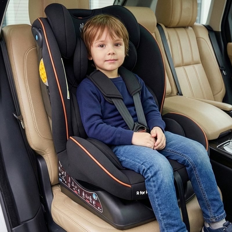 R for Rabbit Jack N Jill NXG with Adjustable Headrest and Anti Side Impact (0-12) Years Baby Car Seat(Pure Black)