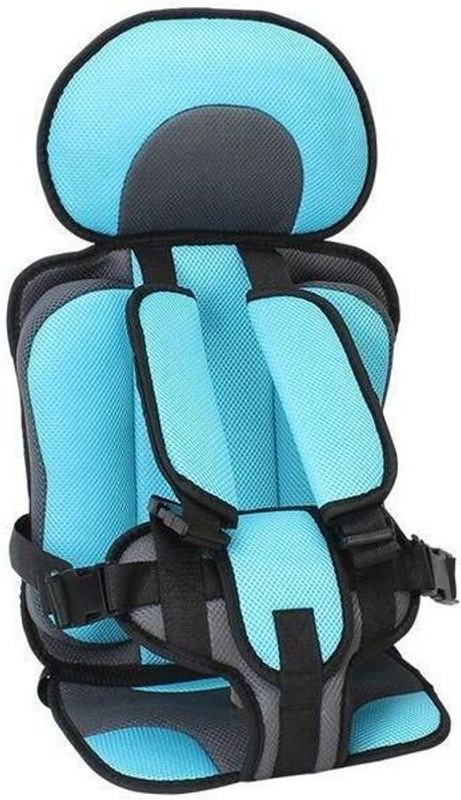 Audio Wheels Portable toddler support pad with shoulder and back harness for safe seating Baby Car Seat(Blue)