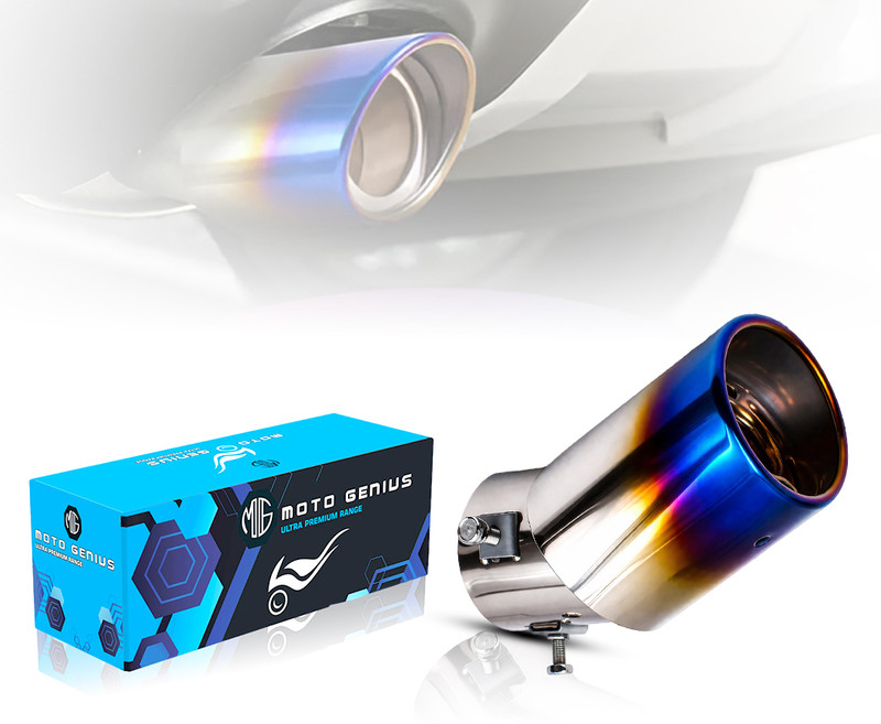 Moto Genius Universal Stainless Steel Car Exhaust Tip  Car Silencer(Adjustable Silencer Tip, (1PC) Multicolor)