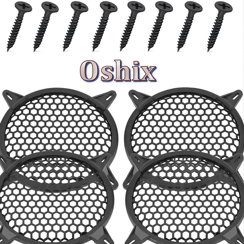 oshix 6-Inch ABS Plastic Speaker Grill Cover – Pack of 4 Car Speaker Grill