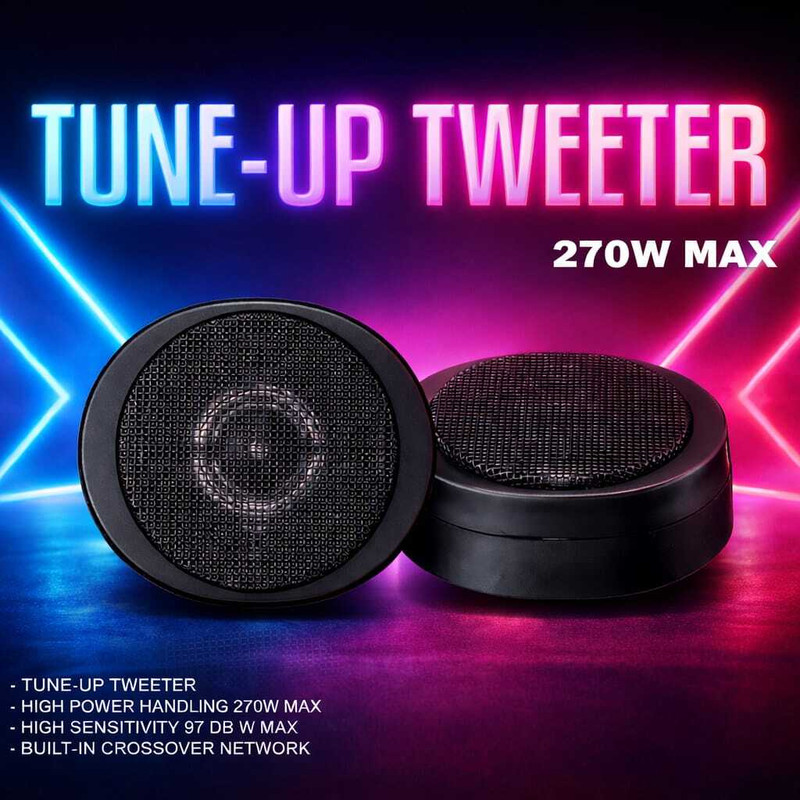 WRENS 270W Max Car Tweeter High Volume with Crossover SR-015 Tweeter Car Speaker(270 W)