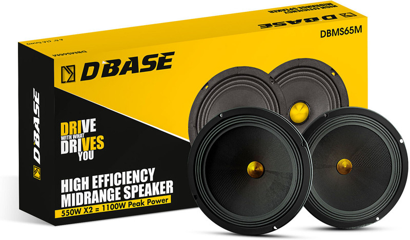 DBASE DBSM65M 6.5" High Efficiency Midrange Speaker | Powerful Sound | 4 Ohm | Universal Fit Coaxial Car Speaker(1100 W)