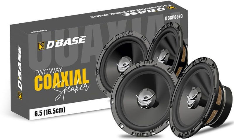 DBASE DBSP6570 6.5" (16.5 cm) 2 Way Coaxial Car Speakers | Powerful 90dB Audio Output & Crystal Clear Sound | Universal Fit for Cars,SUVs & Trucks | Premium PP Cone Coaxial Car Speaker(460 W)