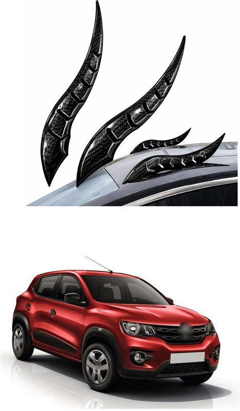 LOVMOTO Universal Carbon Fiber Horns Style Car Roof Devil Spoiler Decorative Trim s64 Car Flywheel