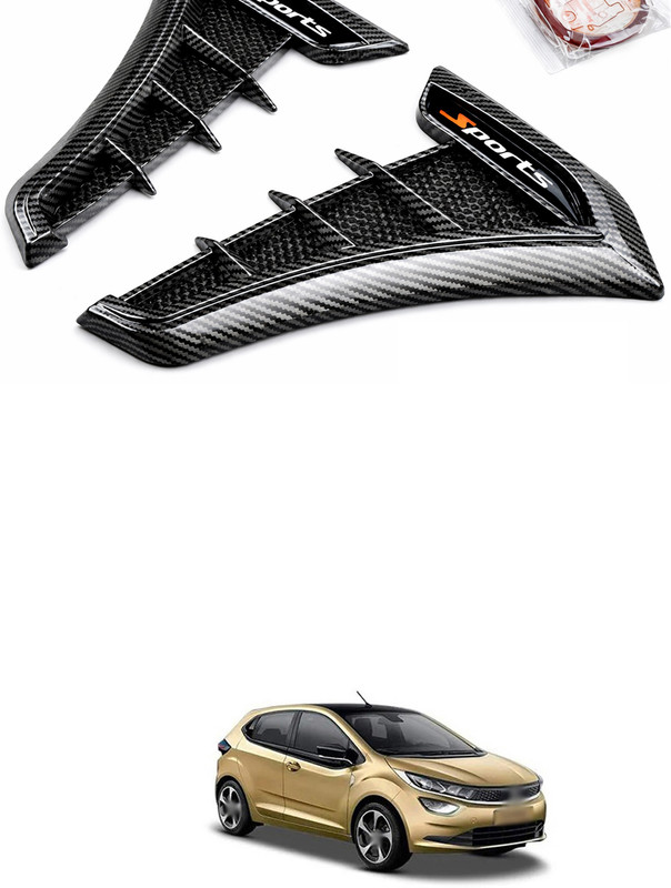 LOVMOTO Sporty Carbon Fiber Side Bumper Vent Trim Universal Car Air Flow Vent Decor s49 Car Flywheel