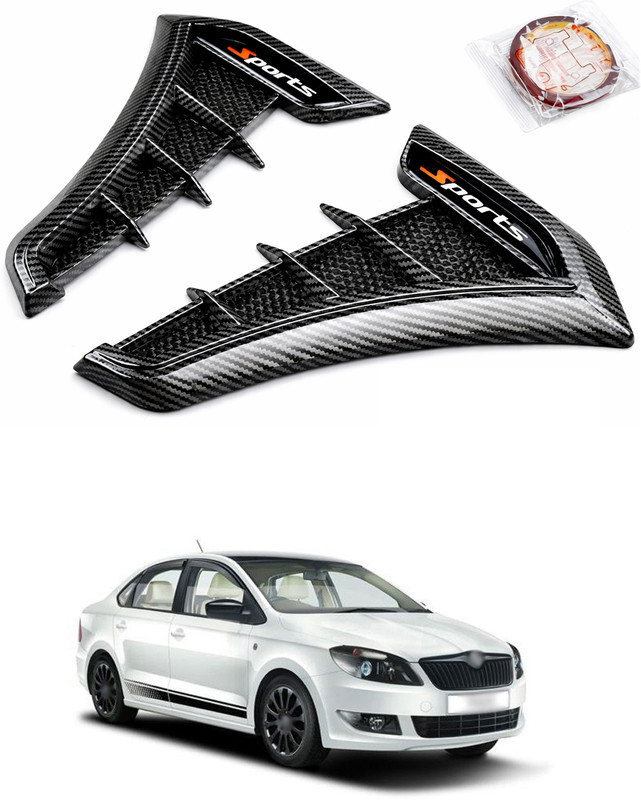 LOVMOTO Sporty Carbon Fiber Side Bumper Vent Trim Universal Car Air Flow Vent Decor s53 Car Flywheel