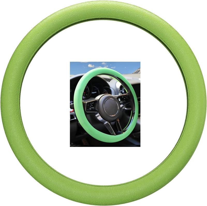 CYPAT Steering Cover For Universal For Car Universal For Car(Green, Polyurethane)