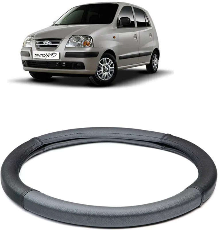 Etradezone Steering Cover For Hyundai Santro Xing(Black, Leatherite)