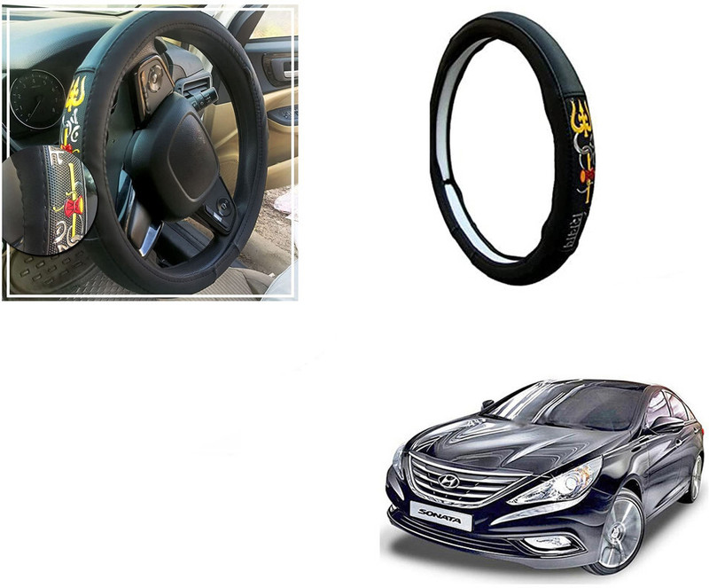 Automotive Prist Steering Cover For Hyundai Sonata(Black, Leatherite)