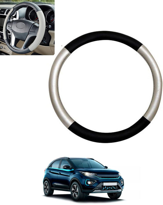 MSNP Steering Cover For Tata Universal For Car(Silver,Black, Leatherite)