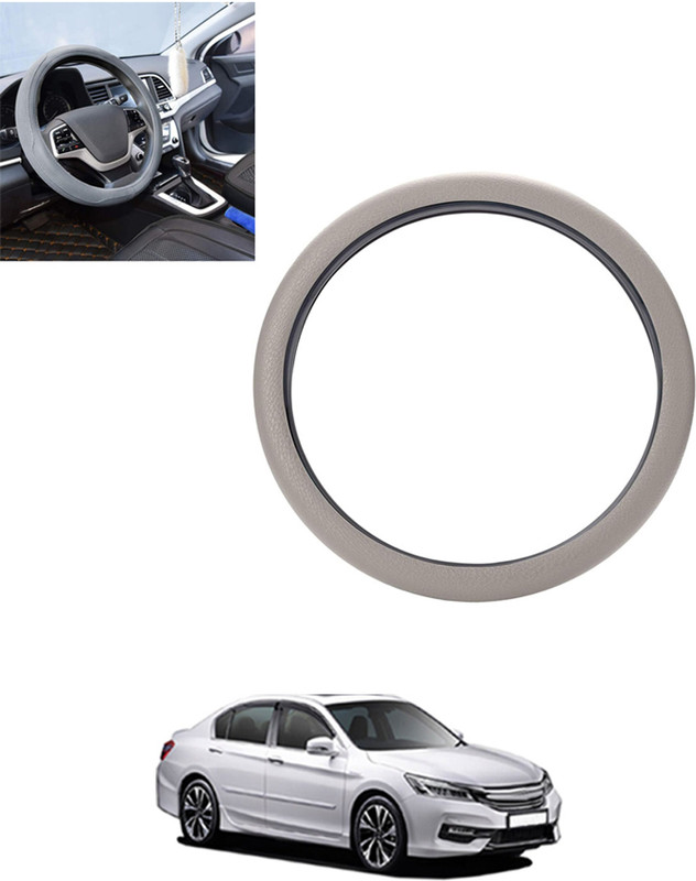 MSNP Steering Cover For Honda Accord(Silver, Leatherite)