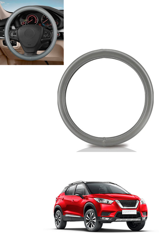 MATIES Steering Cover For Nissan Universal For Car(Silver, Leather)