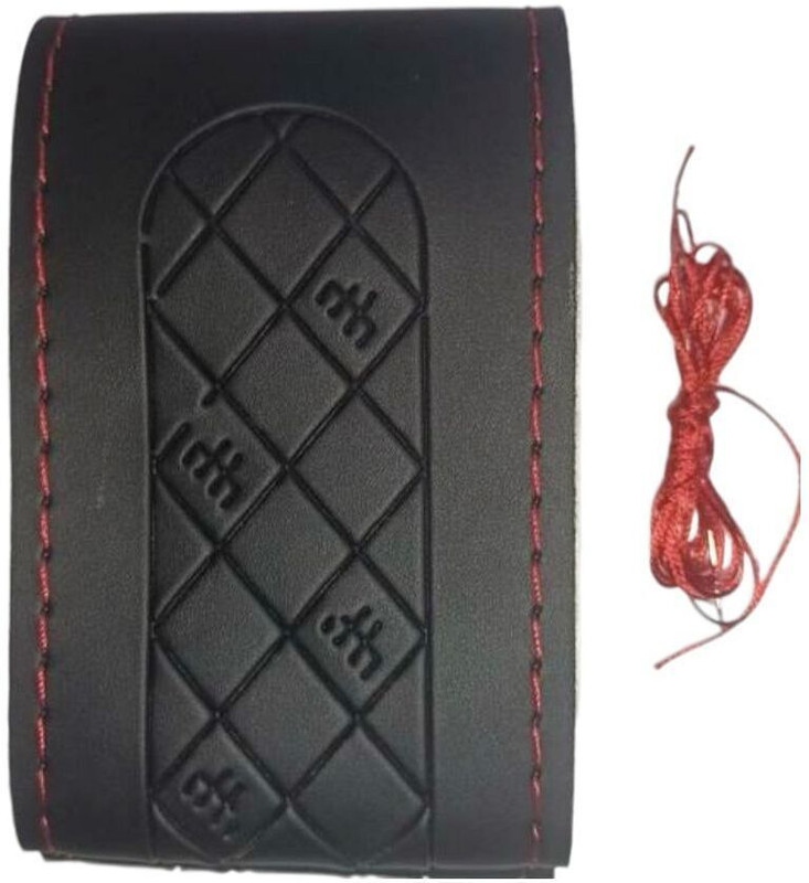 drafactice Hand Stiched Steering Cover For Maruti, Skoda, Honda, Hyundai, Suzuki, Tata Santro, Jazz, Civic, Universal For Car, Polo, WagonR, New Dzire(Black, Leather)