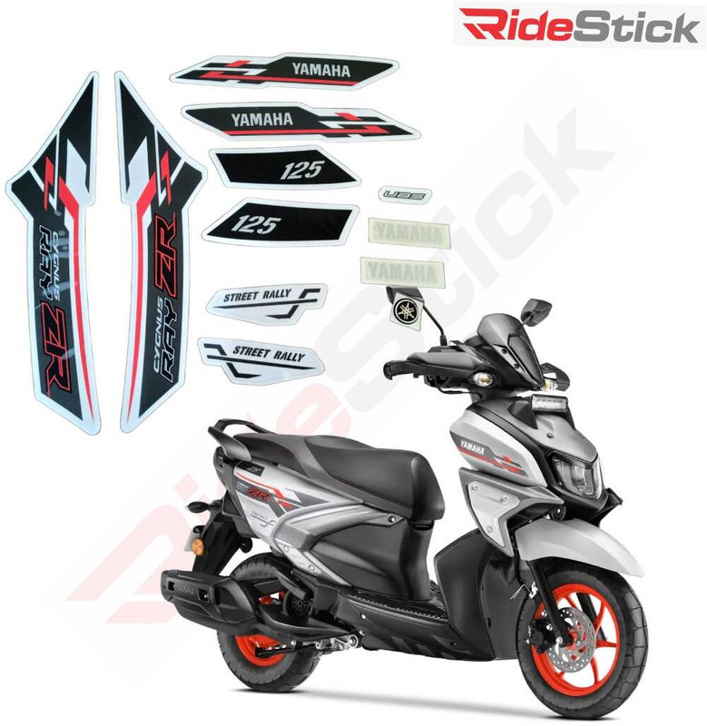 RideStick Sticker & Decal for Bike(White, Black)