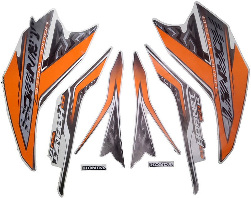 Dateen Sticker & Decal for Bike(Orange, Black)