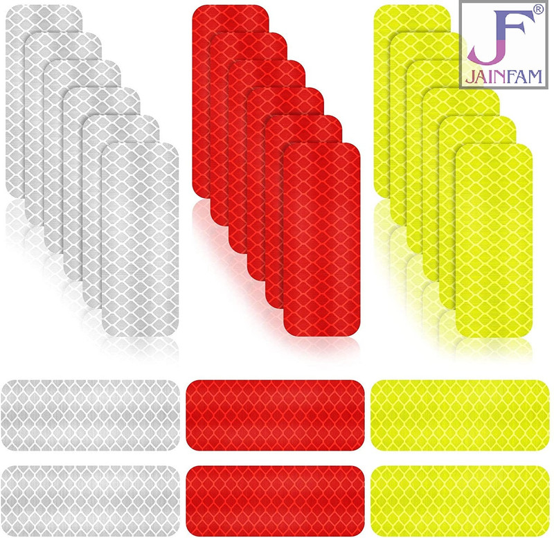JAINFAM Sticker & Decal for Car & Bike(White, Red, Yellow)