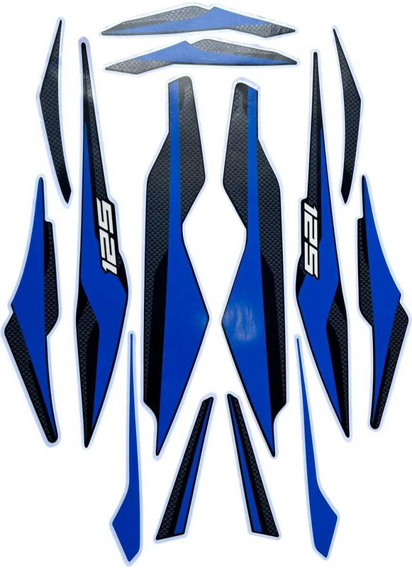 SunStick Sticker & Decal for Bike(Blue, Black)