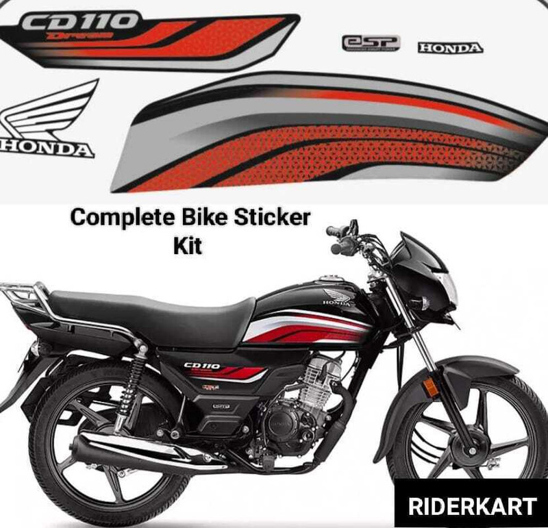 SunStick Sticker & Decal for Bike(Red, Grey)