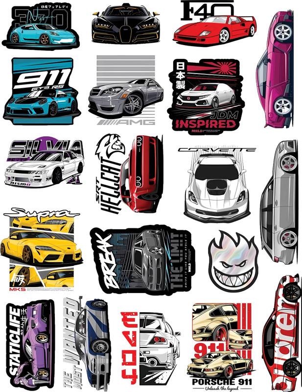 manma store CAR 1 PREMIUM QUALITY VINYL Laptop Skin Compatible for 20 inch(Theme: NA)