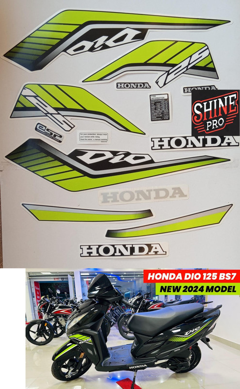 SHINEPRO Sticker & Decal for Scooter(Green, Multicolor)