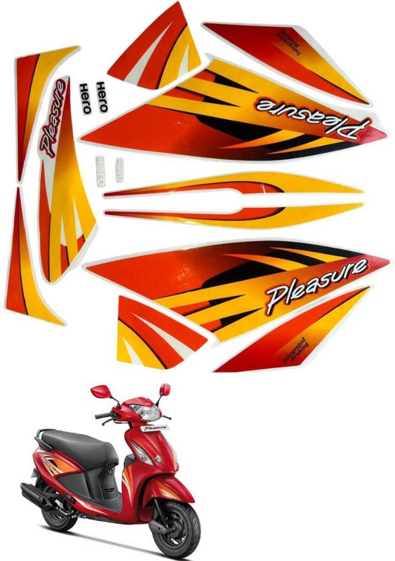 DECAL ARTISTRY Sticker & Decal for Scooter(Multicolor, Yellow)