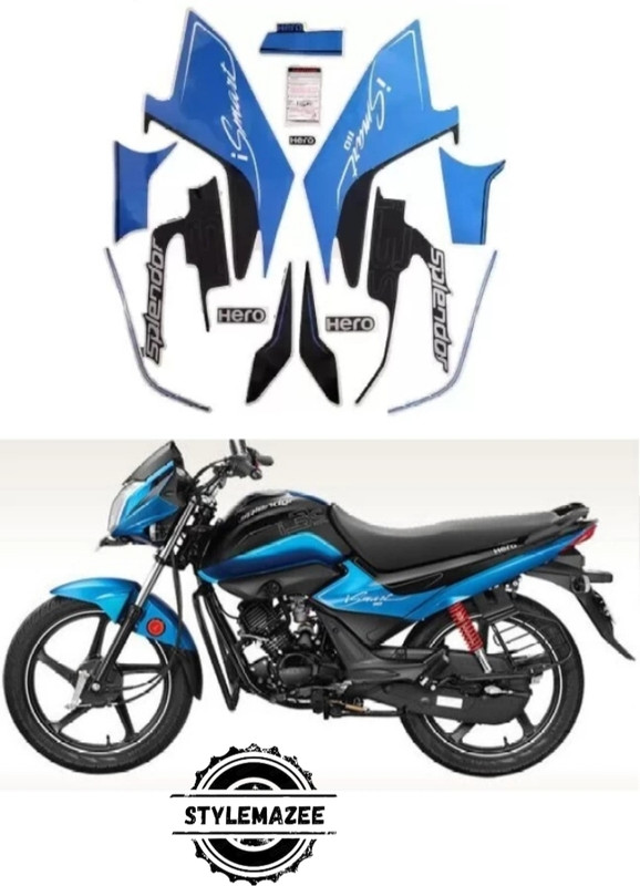 Stylemazze Sticker & Decal for Bike(Blue, Black)