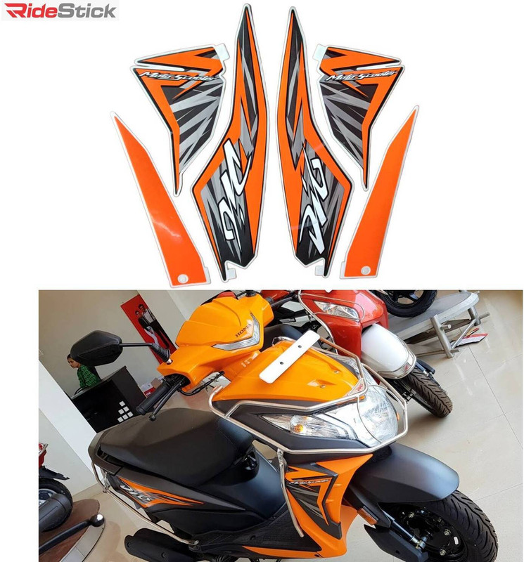 RideStick Sticker & Decal for Scooter(Orange, Black)