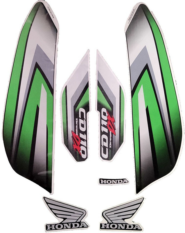 Dateen Sticker & Decal for Bike(Green, Grey)