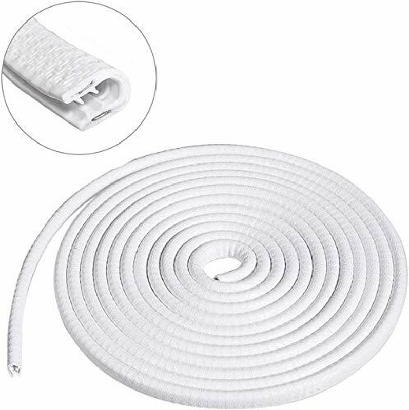 LAVITRA U Shape Edge Trim Rubber Strip Seal Protector Car DoorGuard Cars (16ft/5 mwhite) Car Beading Roll For Bumper, Door, Trunk, Window Sill(5 m)
