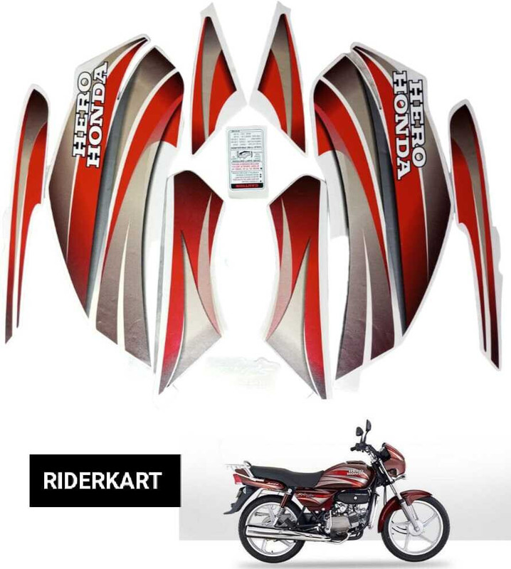 DECAL ARTISTRY Sticker & Decal for Bike(Multicolor, Maroon)